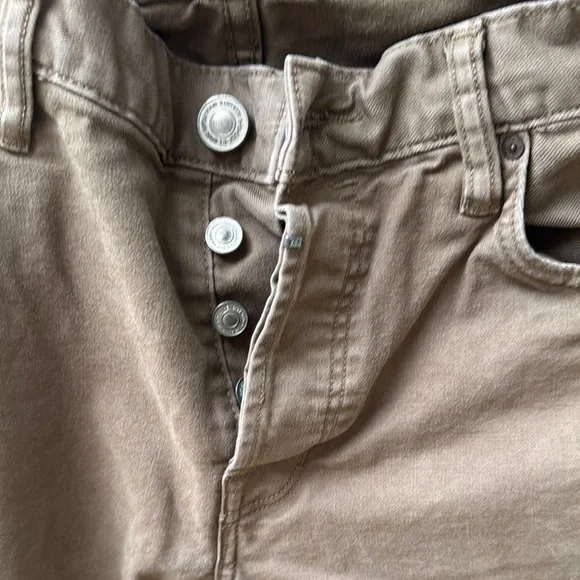 All Saints Cigarette Brown Slim Fit Jeans with Classic Denim Texture - Picture 3 of 10